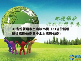 31省份新增本土确诊75例（31省份新增确诊病例69例其中本土病例48例）
