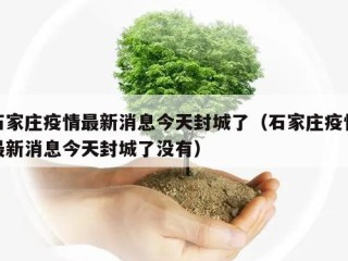 石家庄疫情最新消息今天封城了（石家庄疫情最新消息今天封城了没有）